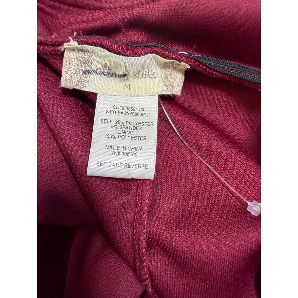Altar'd State Wine Burgundy Tiered Mini Dress Bow Back Cutout NWT Size Medium - Picture 3 of 10